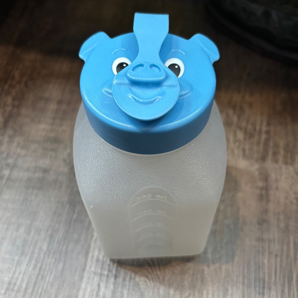Vintageā Rubbermaid Blue Pig Water Bottle 16oz 500ml Flip Top Snout 189L-3 90s
